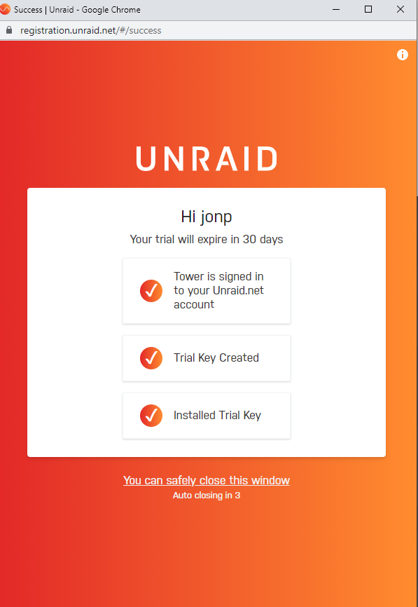 UPC installing a trial key